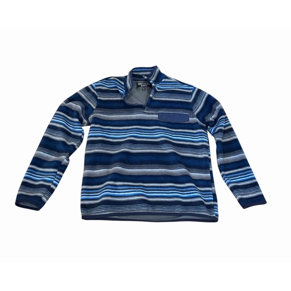 Southern Grit Pullover Men's Fleece 1/4 Snap Striped Tundra Gorpcore Hike Camp M